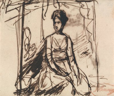 Mujer sentada, posiblemente la Sra. Harris de George Romney